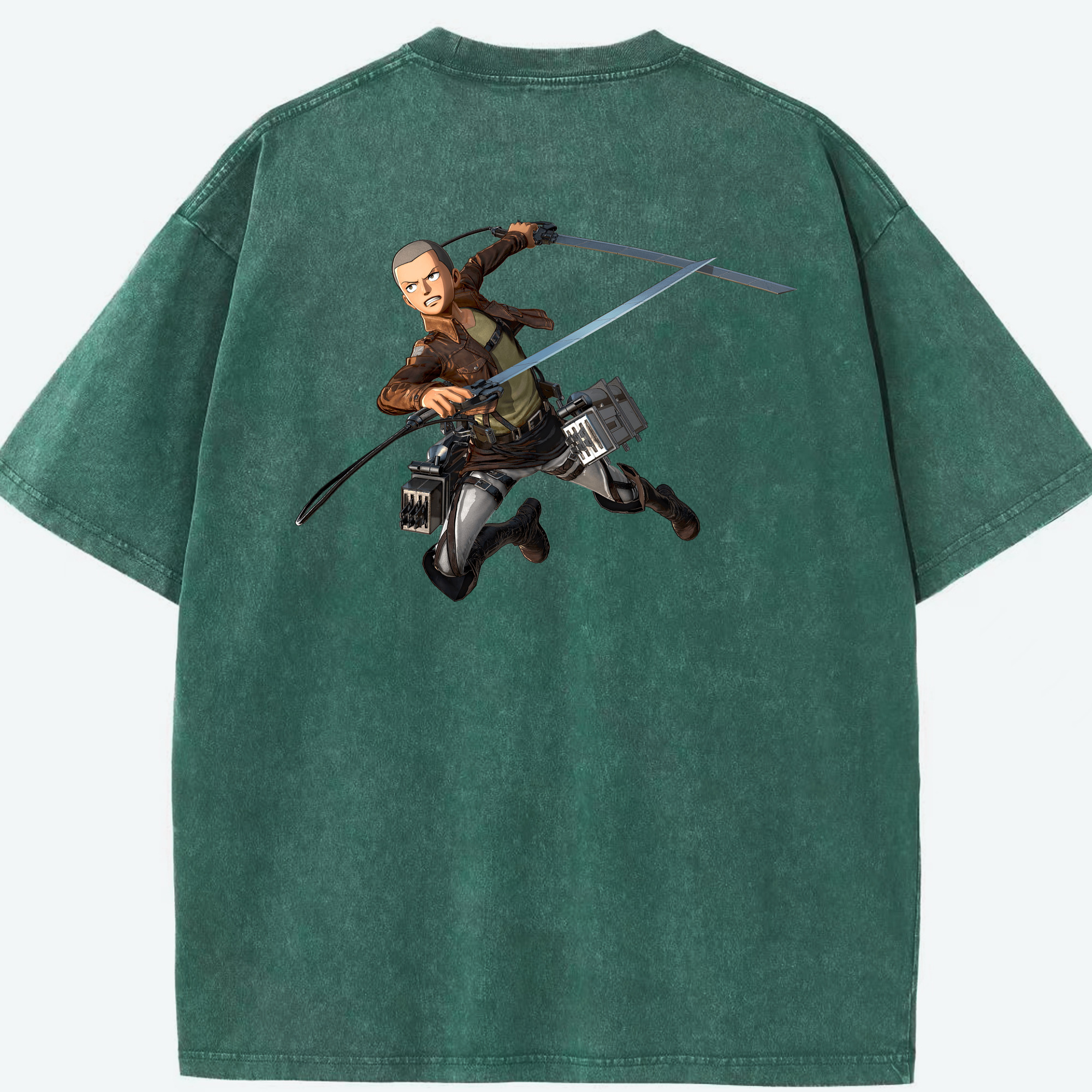 （画像用） 進撃の巨人 コニー·スプリンガー Attack on Titan Connie Springer 綿100% ヴィンテージ風 半袖Tシャツ（背面プリント）